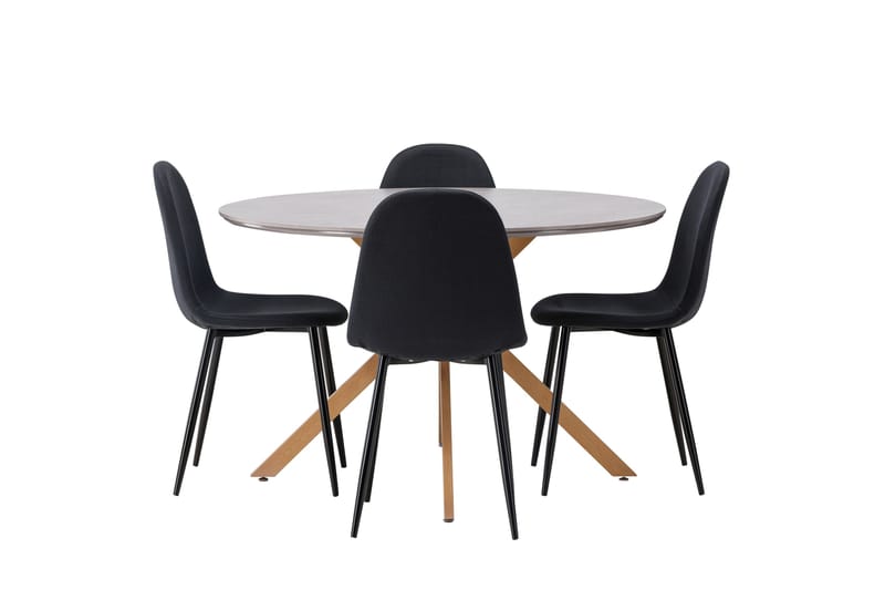 Piazza Spisegruppe + 4 stole Rektangulær, Grå