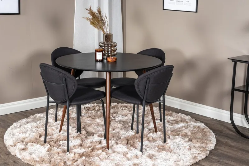 Plaza rundt spisebord med 4 Vault spisestole
