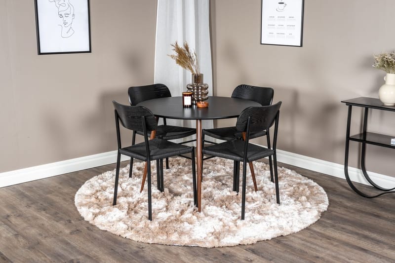Plaza Rundt Spisebord med 4 Polly Spisestole