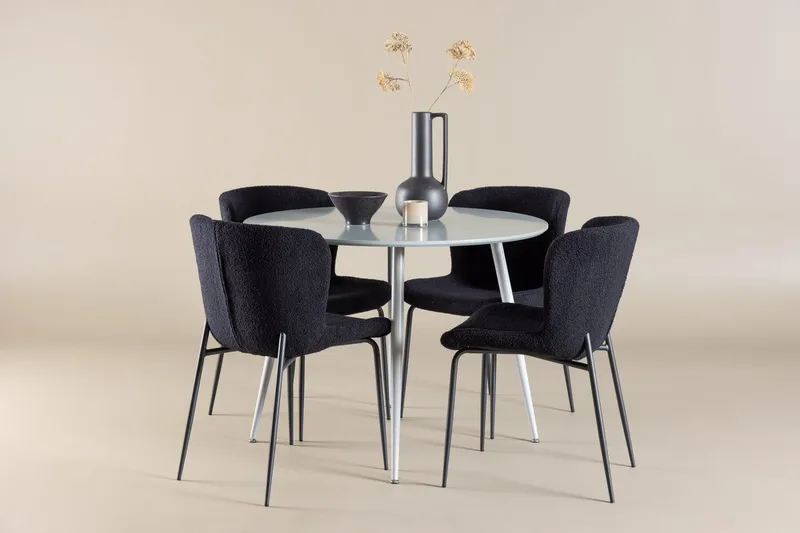Plaza Spisebord 100 cm med 4 Modesto Spisebordsstole