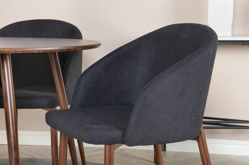 Plaza Spisebordssæt 100 cm Rund med 4 Arch Stole - Svart - Møbler - Borde - Spisebordssæt