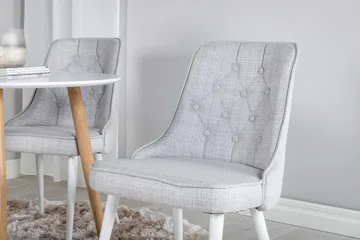 Plaza Spisebordssæt 100 cm Rund med 4 Velvet Stole - Hvit - Møbler - Borde - Spisebordssæt