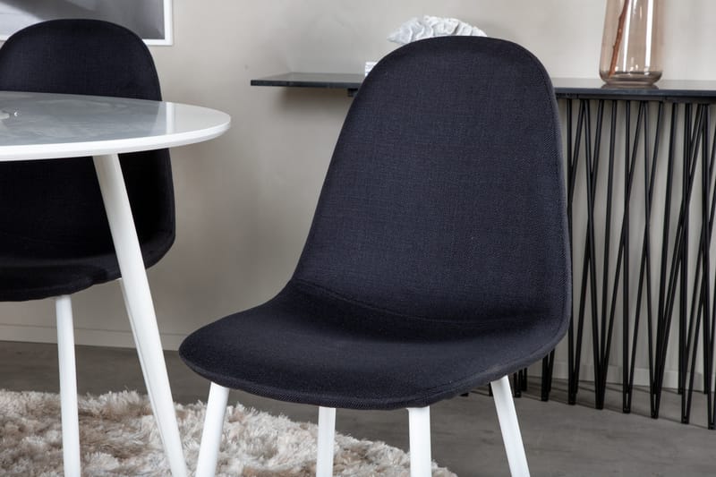 Plaza Spisebordssæt 100 cm Rund med 4 Polar Stole - Svart - Møbler - Borde - Spisebordssæt