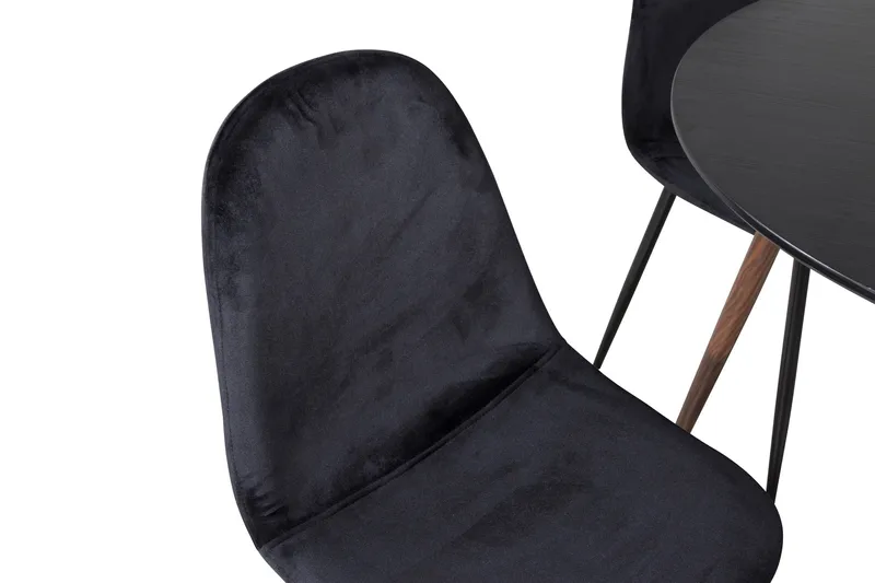 Plaza Spisebordssæt 100 cm Rund med 4 Polar Stole, Svart