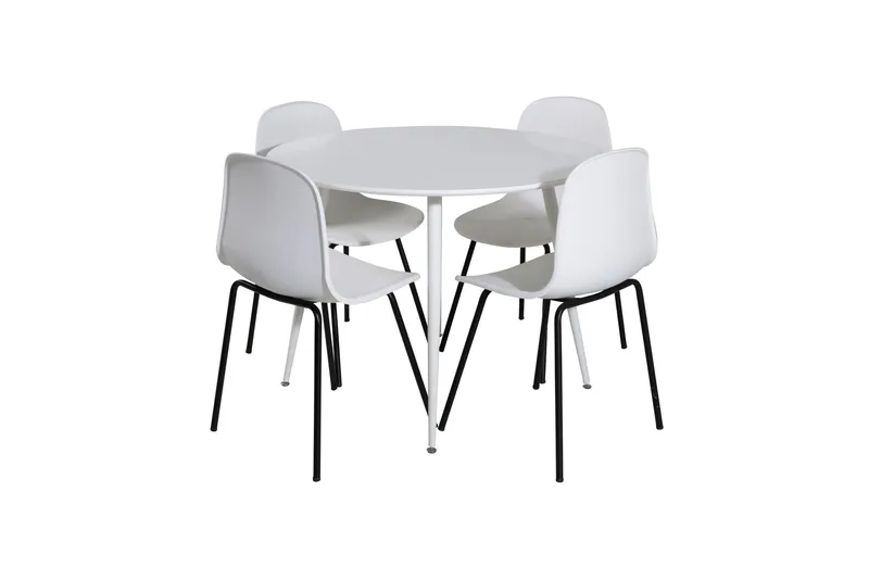 Plaza Spisegruppe 100 cm Rund med 4 Arctic Stole, Svart