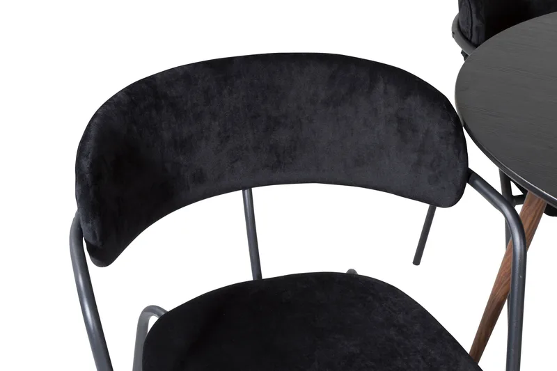 Plaza Spisegruppe 100 cm Rund med 4 Arrow Stole, Svart