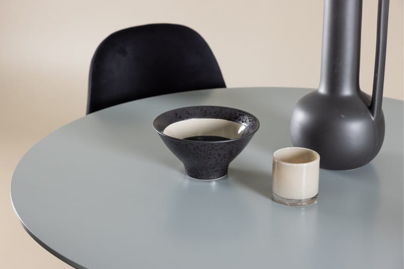 Plaza Spisegruppe 100 cm Rundt med 4 Polar stole - Grå/Svart - Møbler - Borde - Spisebordssæt