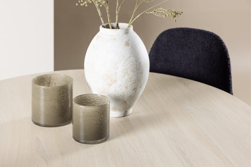 Plaza Spisegruppe 100 cm Rundt med 4 Polar stole - Whitewash/Svart - Møbler - Borde - Spisebordssæt