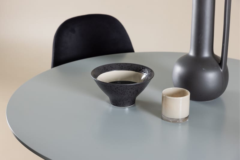 Plaza Spisegruppe 100 cm Rundt med 4 Polar stole - Grå/Svart - Møbler - Borde - Spisebordssæt