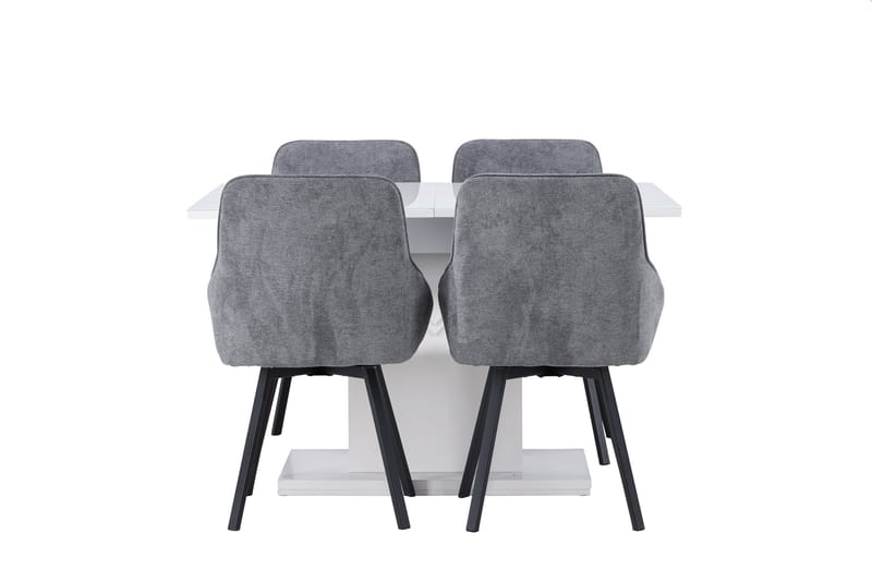 Pluto Spisebordssæt 120 cm Rektangulær med 4 Rosie Stole, Grå