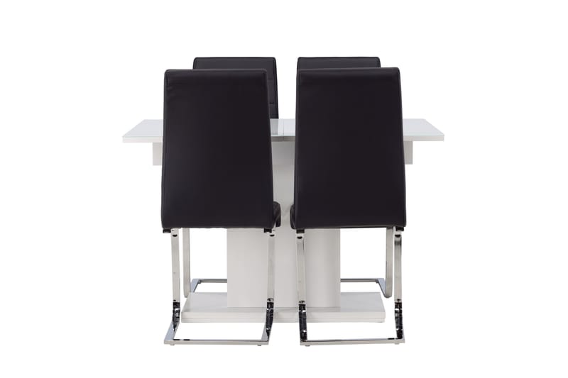 Pluto Spisebordssæt 120 cm Rektangulær med 4 Tempo Stole, Svart