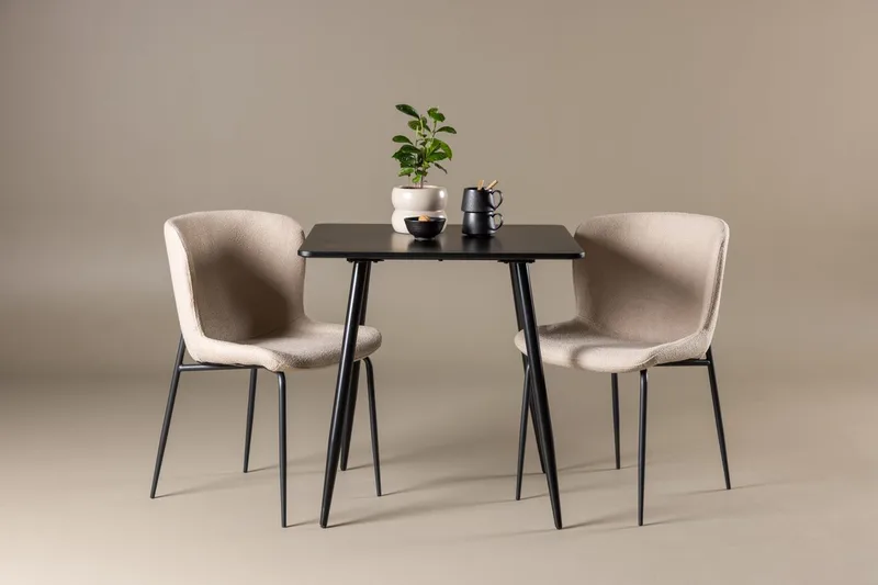 Polar spisebord 75x75 cm med 2 Modesto spisebordsstole
