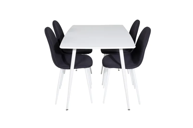 Polar Spisebordssæt 120 cm Rektangulær med 4 Polar Stole, Svart