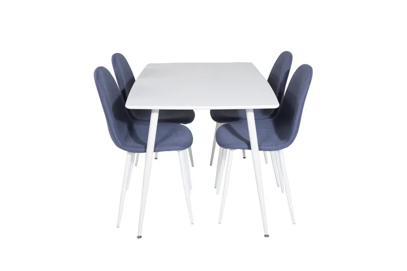 Polar Spisebordssæt 120 cm Rektangulær med 4 Polar Stole, Blå