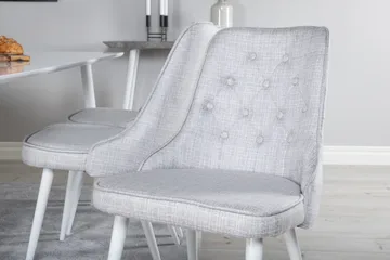 Polar Spisebordssæt 180 cm Rektangulær med 6 Velvet Stole - Grå - Møbler - Borde - Spisebordssæt