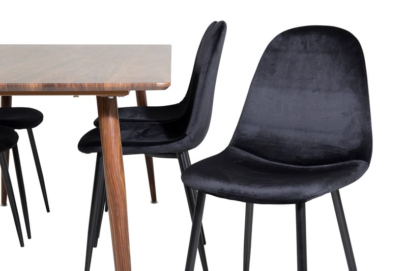 Polar Spisebordssæt 180 cm Rektangulær med 6 Polar Stole - Svart - Møbler - Borde - Spisebordssæt