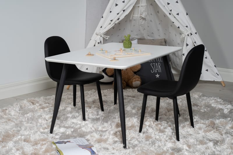 Polar Spisebordssæt 80 cm Rektangulær med 2 Polar Stole - Svart - Møbler - Borde - Spisebordssæt
