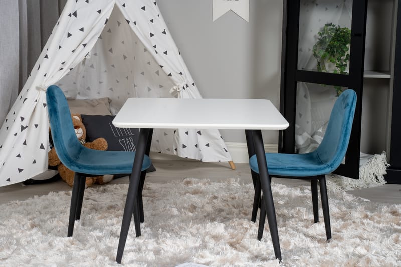 Polar Spisebordssæt 80 cm Rektangulær med 2 Polar Stole - Svart - Møbler - Borde - Spisebordssæt