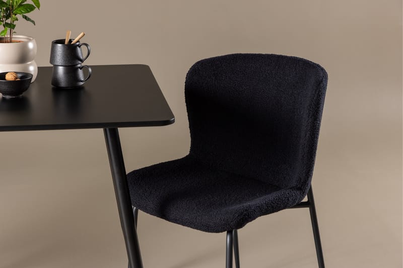 Polar Spisegruppe 75 cm Kvadratisk med 2 Modesto stole - Svart/Svart - Møbler - Borde - Spisebordssæt
