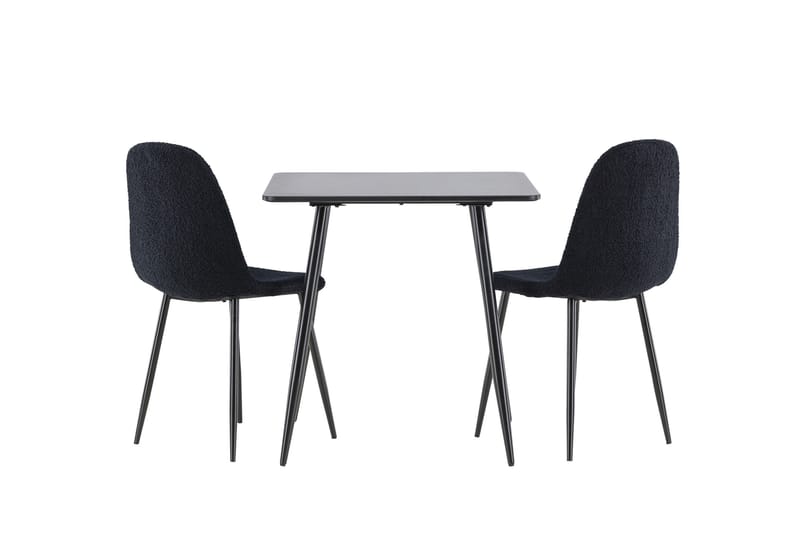 Polar Spisegruppe 75 cm Kvadratisk med 2 Polar stole - Svart/Svart - Møbler - Borde - Spisebordssæt
