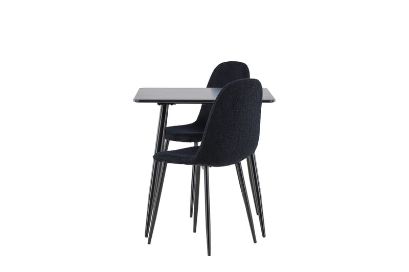 Polar Spisegruppe 75 cm Kvadratisk med 2 Polar stole - Svart/Svart - Møbler - Borde - Spisebordssæt