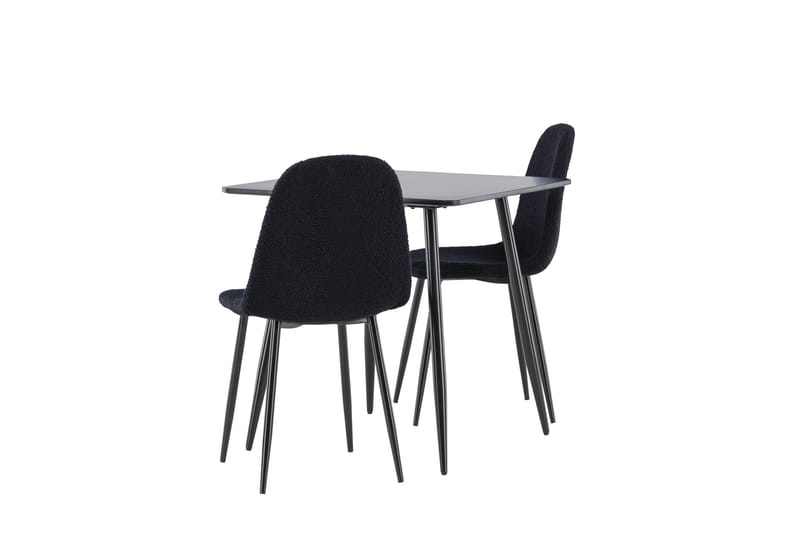 Polar Spisegruppe 75 cm Kvadratisk med 2 Polar stole - Svart/Svart - Møbler - Borde - Spisebordssæt