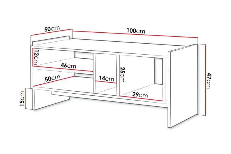 Polina Sofabord 100 cm - Brun / Sort - Møbler - Borde - Sofabord