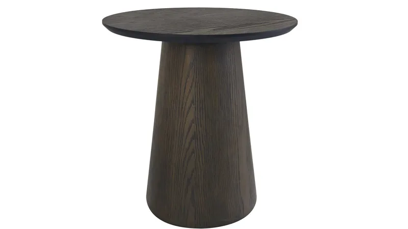 Portbello 48 cm Rundt Sofabord med Keglesøjleben i Eg, Brun