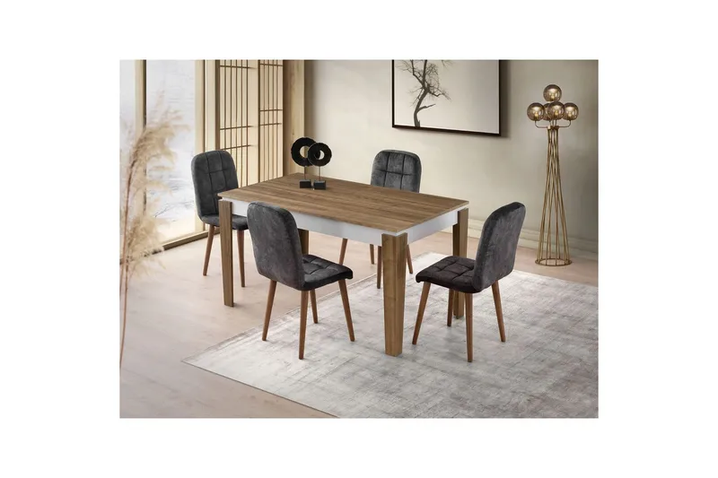 Pradera Spisebord 175 cm Rektangulær - Valnød/Hvid - Møbler - Borde - Spisebord og køkkenbord