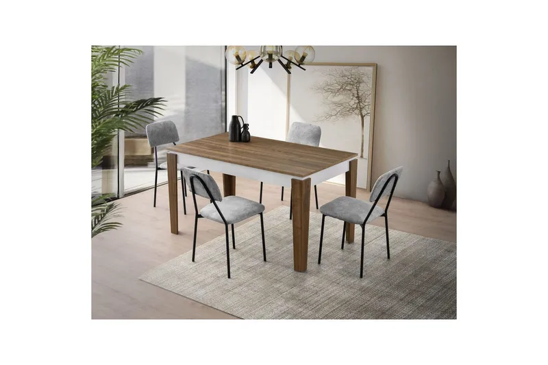 Pradera Spisebord 175 cm Rektangulær - Valnød/Hvid - Møbler - Borde - Spisebord og køkkenbord