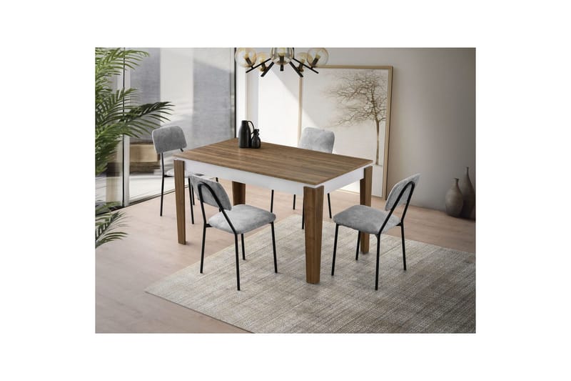 Pradera Spisebord 175 cm Rektangulær - Valnød/Hvid - Møbler - Borde - Spisebord og køkkenbord