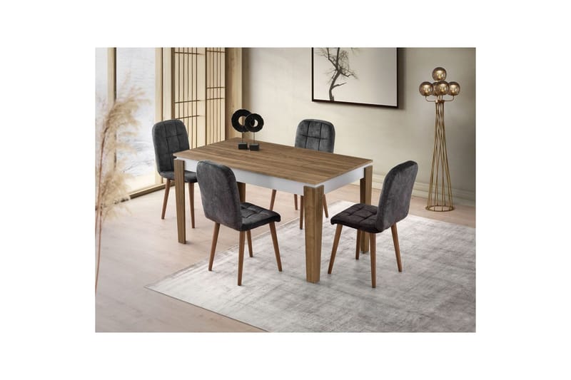 Pradera Spisebord 175 cm Rektangulær - Valnød/Hvid - Møbler - Borde - Spisebord og køkkenbord