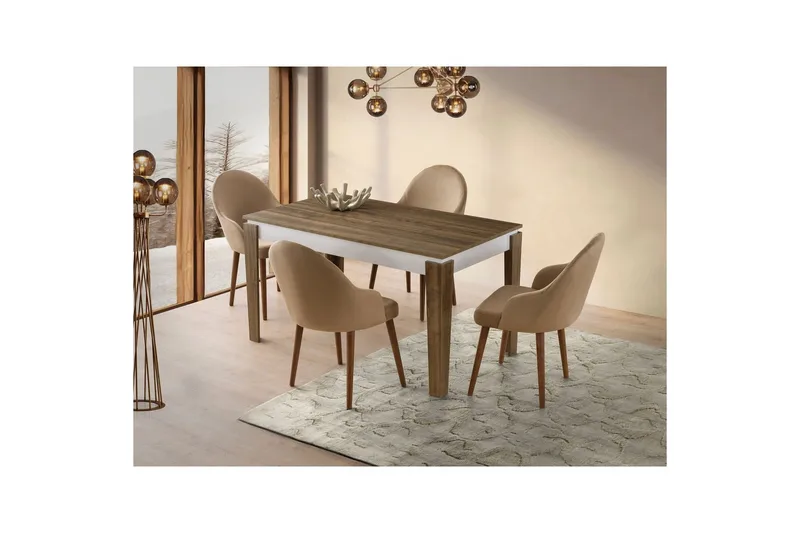 Pradera Spisebord 175 cm Rektangulær - Valnød/Hvid - Møbler - Borde - Spisebord og køkkenbord