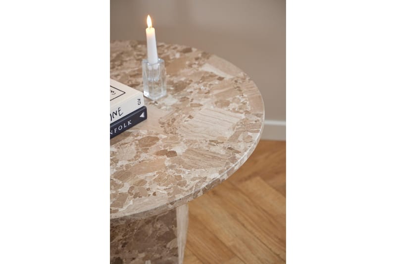 Prisa Rundt Sofabord i Marmorsten 80 cm - Beige - Møbler - Borde - Sofabord