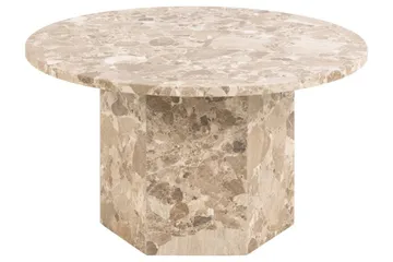 Prisa Rundt Sofabord i Marmorsten 80 cm - Beige - Møbler - Borde - Sofabord