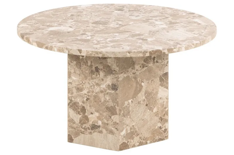 Prisa Rundt Sofabord i Marmorsten 80 cm - Beige - Møbler - Borde - Sofabord