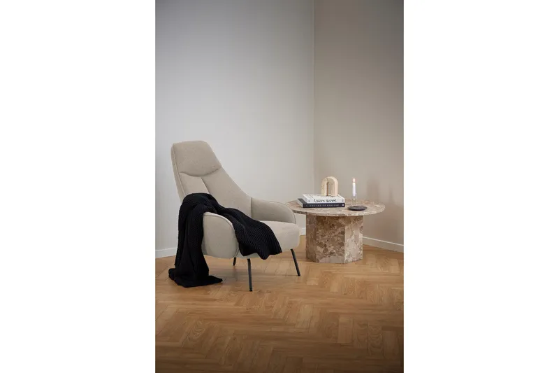 Prisa Rundt Sofabord i Marmorsten 80 cm - Beige - Møbler - Borde - Sofabord