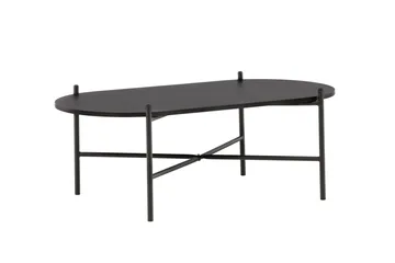 Pueblo 120 cm Ovalt Sofabord i Malet Træ - Sort - Møbler - Borde - Sofabord