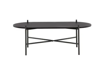 Pueblo 120 cm Ovalt Sofabord i Malet Træ - Sort - Møbler - Borde - Sofabord