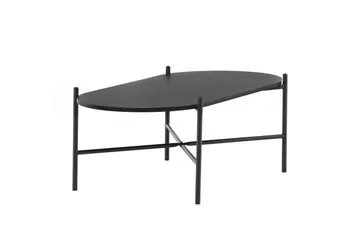Pueblo 120 cm Ovalt Sofabord i Malet Træ - Sort - Møbler - Borde - Sofabord