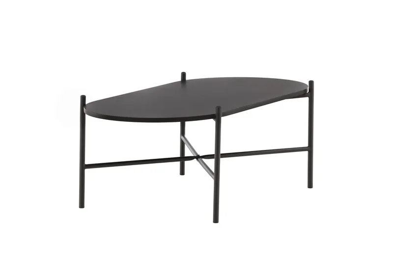Pueblo 120 cm Ovalt Sofabord i Malet Træ - Sort - Møbler - Borde - Sofabord
