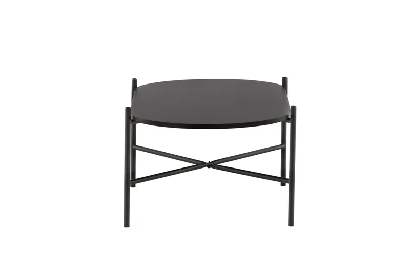 Pueblo 120 cm Ovalt Sofabord i Malet Træ - Sort - Møbler - Borde - Sofabord