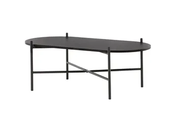 Pueblo 120 cm Ovalt Sofabord i Malet Træ - Sort - Møbler - Borde - Sofabord