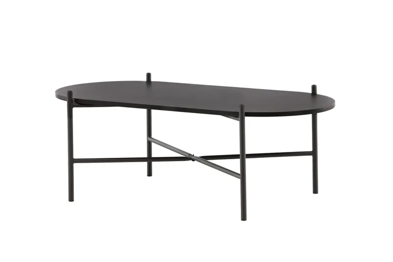 Pueblo 120 cm Ovalt Sofabord i Malet Træ - Sort - Møbler - Borde - Sofabord