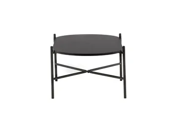 Pueblo 120 cm Ovalt Sofabord i Malet Træ - Sort - Møbler - Borde - Sofabord