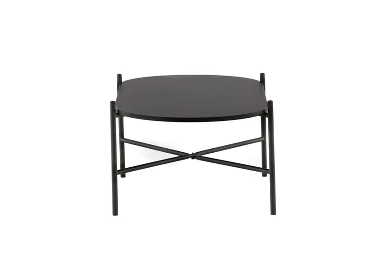 Pueblo 120 cm Ovalt Sofabord i Malet Træ - Sort - Møbler - Borde - Sofabord