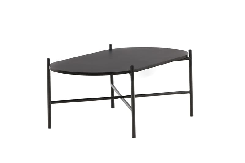 Pueblo 120 cm Ovalt Sofabord i Malet Træ - Sort - Møbler - Borde - Sofabord