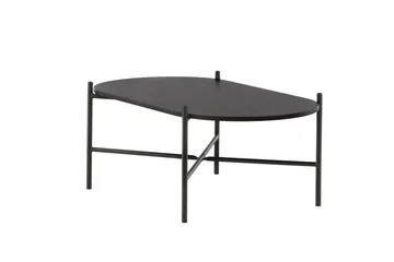 Pueblo 120 cm Ovalt Sofabord i Malet Træ - Sort - Møbler - Borde - Sofabord