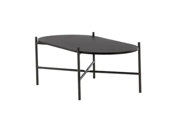 Pueblo 120 cm Ovalt Sofabord i Malet Træ - Sort - Møbler - Borde - Sofabord