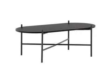 Pueblo 120 cm Ovalt Sofabord i Malet Træ - Sort - Møbler - Borde - Sofabord